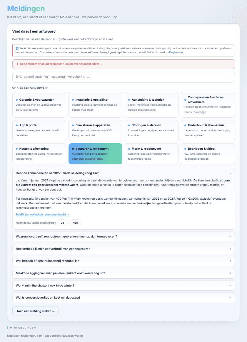 Zelfservice en meldingstroom in het NorthFlow Smartgrid Portal