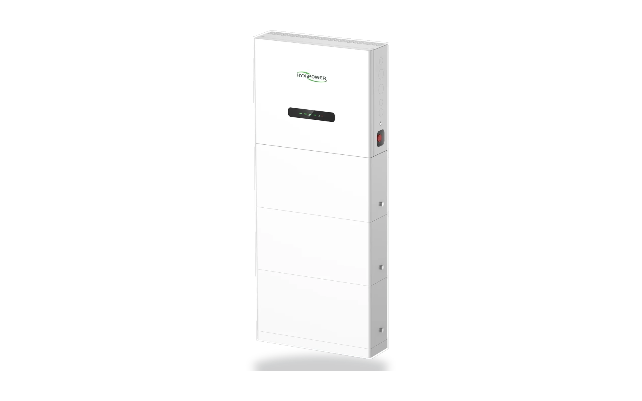 Schuin aanzicht van de HYXi HTA met de gestapelde batterijmodules